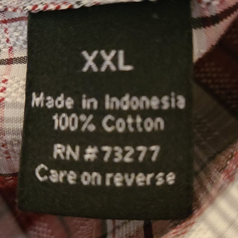 Apt. 9 Plade red&white button up shirt XXL - Picture 6 of 9